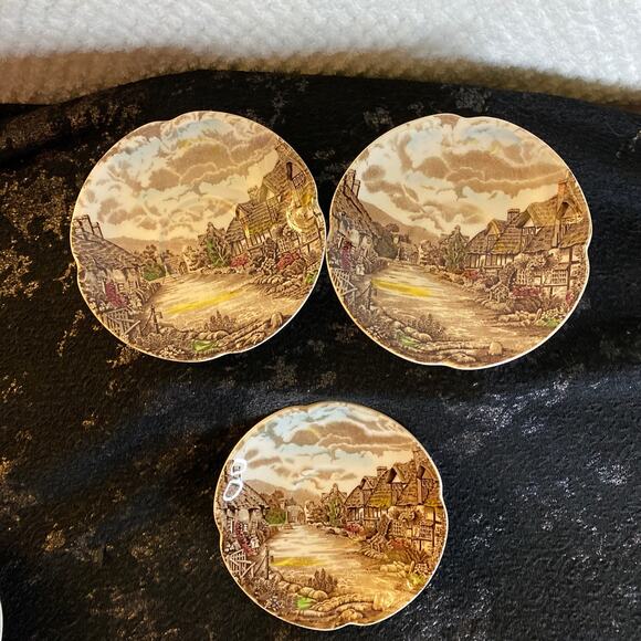 Olde English Countryside made England Johnson Bros Genuine Hand Engraving Plate - Picture 4 of 6